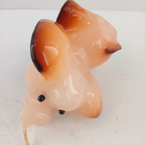 Small Wax Elephant Candle Decorative Kitsch Animal – Orange & Brown Collectible - Picture 8 of 10
